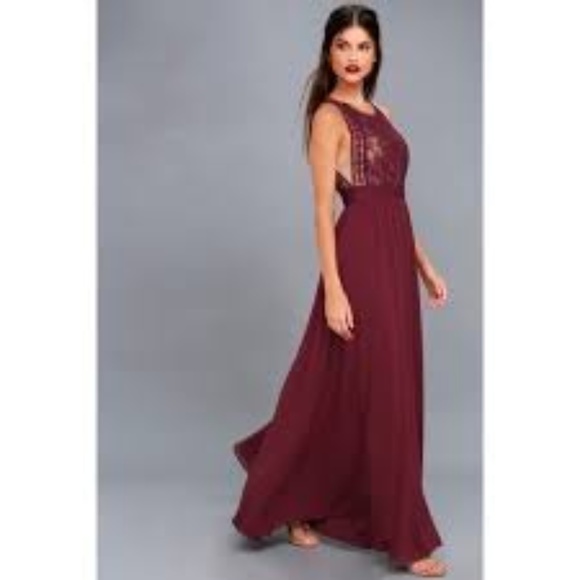lulus burgundy long dress